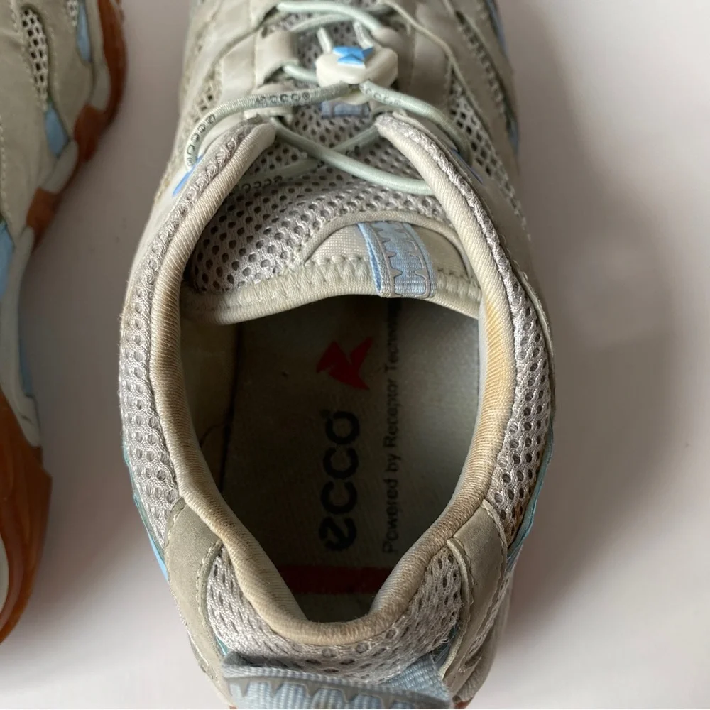 Ecco Mesh Sneakers, Light grey/ Light blue - Picture 4 of 6